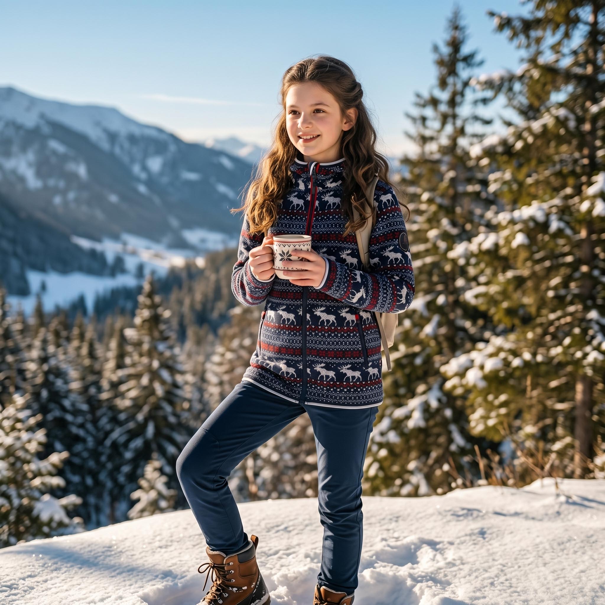 Sudadera polar con capucha NORESO infantil ALPINE PRO Azul marino